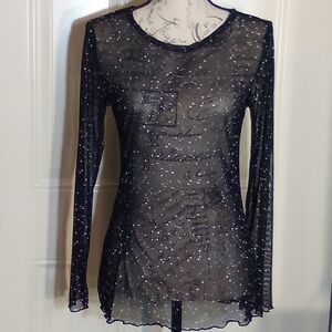 Perfectly Imperfect Transparent Top Junior Girl's Size 1X Color Black White